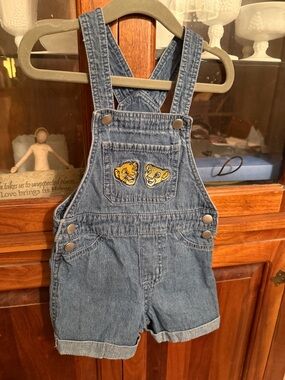 Disney Lion King Denim Overalls 2T Simba Nala